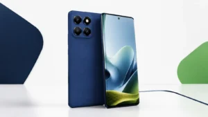Motorola Edge 60 exibido de frente e de costas em composição editorial limpa